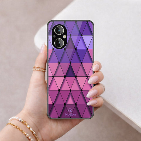 Oppo F21 Pro 5G Cover - ONation Pyramid Series - HQ Ultra Shine Premium Infinity Glass Soft Silicon Borders Case
