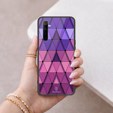 Realme 6 Cover - ONation Pyramid Series - HQ Ultra Shine Premium Infinity Glass Soft Silicon Borders Case