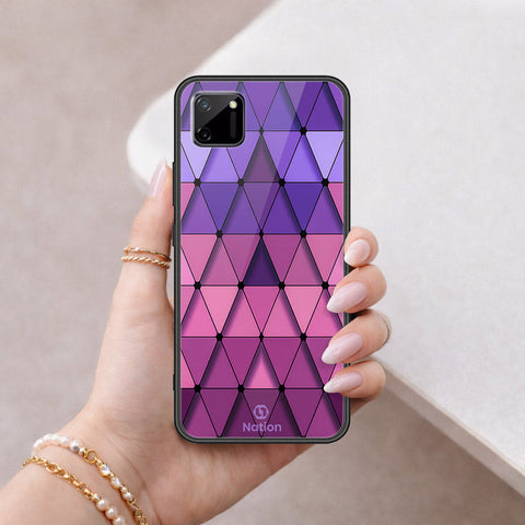 Realme C11 Cover - ONation Pyramid Series - HQ Ultra Shine Premium Infinity Glass Soft Silicon Borders Case