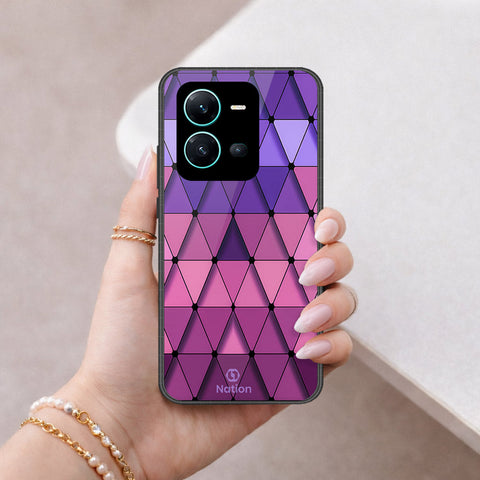 Vivo V25 5G Cover - ONation Pyramid Series - HQ Ultra Shine Premium Infinity Glass Soft Silicon Borders Case