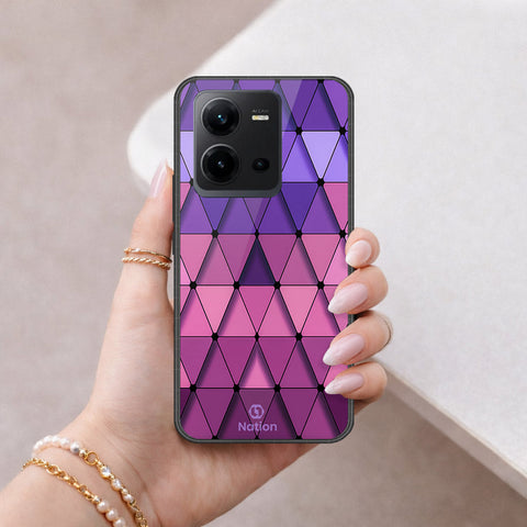 Vivo V25e Cover - ONation Pyramid Series - HQ Ultra Shine Premium Infinity Glass Soft Silicon Borders Case