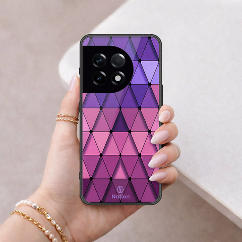 OnePlus 11R Cover - ONation Pyramid Series - HQ Ultra Shine Premium Infinity Glass Soft Silicon Borders Case