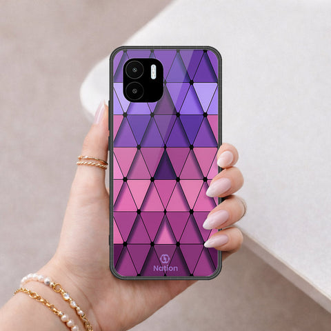 Xiaomi Redmi A1 Cover - ONation Pyramid Series - HQ Ultra Shine Premium Infinity Glass Soft Silicon Borders Case