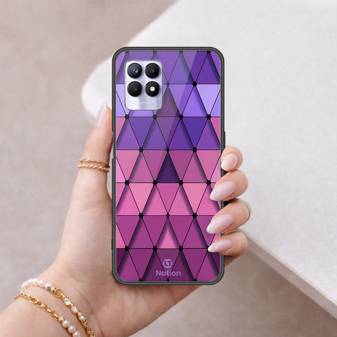 Realme 8i Cover - ONation Pyramid Series - HQ Ultra Shine Premium Infinity Glass Soft Silicon Borders Case