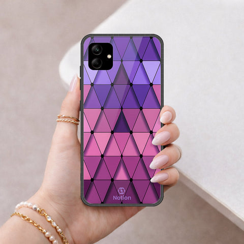 Samsung Galaxy F04 Cover - ONation Pyramid Series - HQ Ultra Shine Premium Infinity Glass Soft Silicon Borders Case