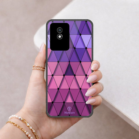 Vivo Y02 Cover - ONation Pyramid Series - HQ Ultra Shine Premium Infinity Glass Soft Silicon Borders Case