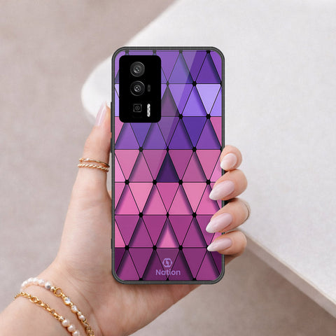 Xiaomi Poco F5 Pro Cover - ONation Pyramid Series - HQ Ultra Shine Premium Infinity Glass Soft Silicon Borders Case