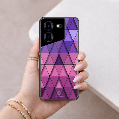 Tecno Pova 5 Pro Cover - ONation Pyramid Series - HQ Ultra Shine Premium Infinity Glass Soft Silicon Borders Case