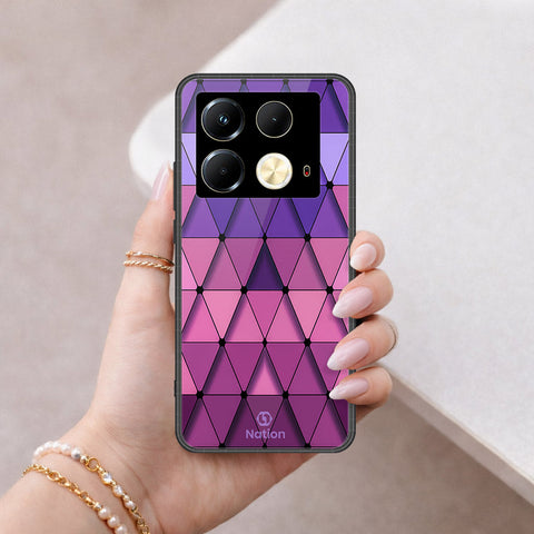 Infinix Note 40 Cover - ONation Pyramid Series - HQ Ultra Shine Premium Infinity Glass Soft Silicon Borders Case