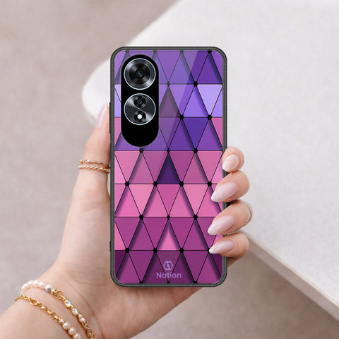 Oppo A60 Cover - ONation Pyramid Series - HQ Ultra Shine Premium Infinity Glass Soft Silicon Borders Case