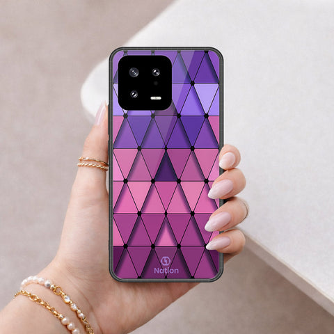 Xiaomi 13 Cover - ONation Pyramid Series - HQ Ultra Shine Premium Infinity Glass Soft Silicon Borders Case