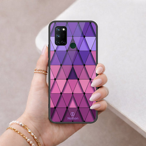 Realme 7i Cover - ONation Pyramid Series - HQ Ultra Shine Premium Infinity Glass Soft Silicon Borders Case