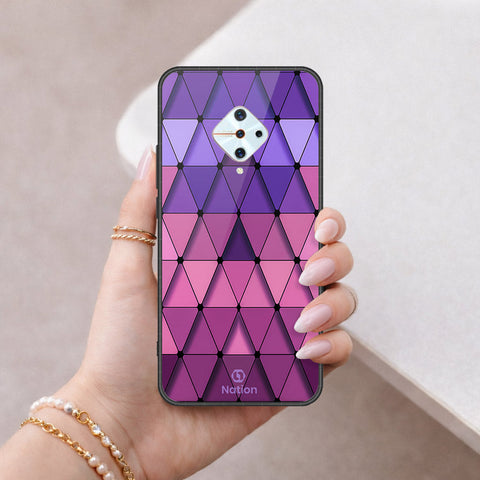 Vivo Y9s Cover - ONation Pyramid Series - HQ Ultra Shine Premium Infinity Glass Soft Silicon Borders Case