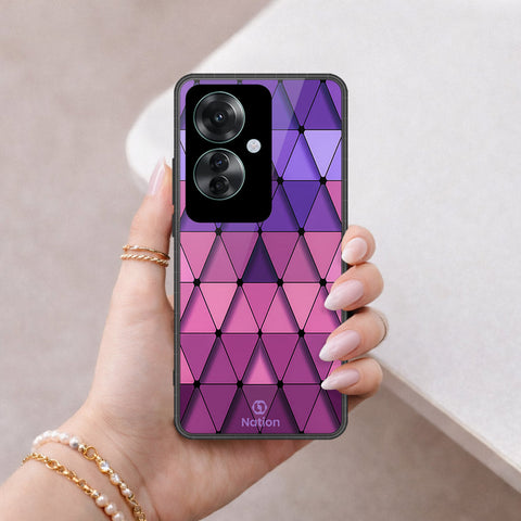 Oppo Reno 11F 5G Cover - ONation Pyramid Series - HQ Ultra Shine Premium Infinity Glass Soft Silicon Borders Case