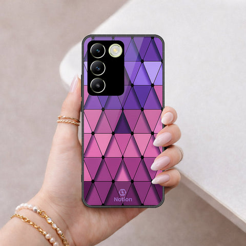 Vivo Y200e Cover - ONation Pyramid Series - HQ Ultra Shine Premium Infinity Glass Soft Silicon Borders Case