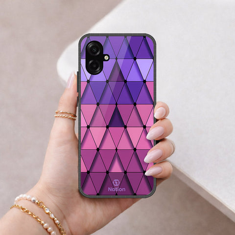 Samsung Galaxy F07 Cover - ONation Pyramid Series - HQ Ultra Shine Premium Infinity Glass Soft Silicon Borders Case