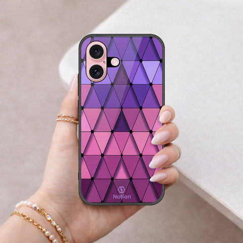 iPhone 16 - ONation Pyramid Series - HQ Ultra Shine Premium Infinity Glass Soft Silicon Borders Case