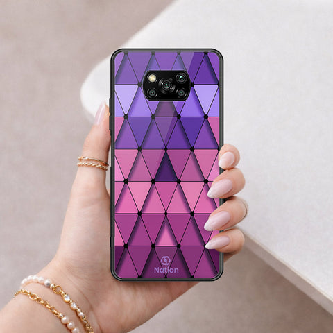 Xiaomi Poco X3 Cover - ONation Pyramid Series - HQ Ultra Shine Premium Infinity Glass Soft Silicon Borders Case