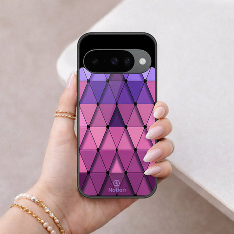 Google Pixel 10 Cover - ONation Pyramid Series - HQ Ultra Shine Premium Infinity Glass Soft Silicon Borders Case