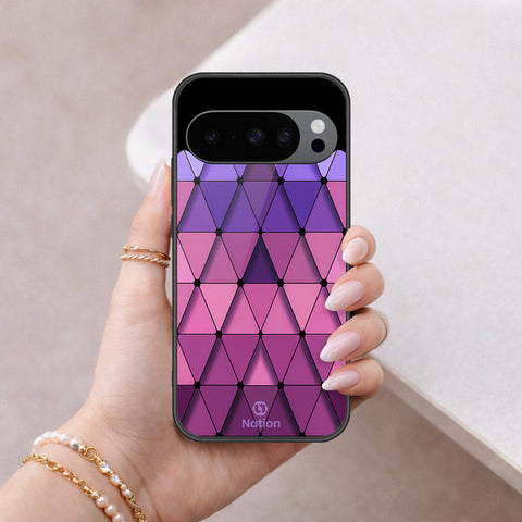 Google Pixel 9 Pro Cover - ONation Pyramid Series - HQ Ultra Shine Premium Infinity Glass Soft Silicon Borders Case