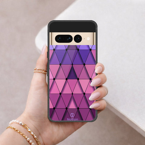 Google Pixel 7 Pro Cover - ONation Pyramid Series - HQ Ultra Shine Premium Infinity Glass Soft Silicon Borders Case