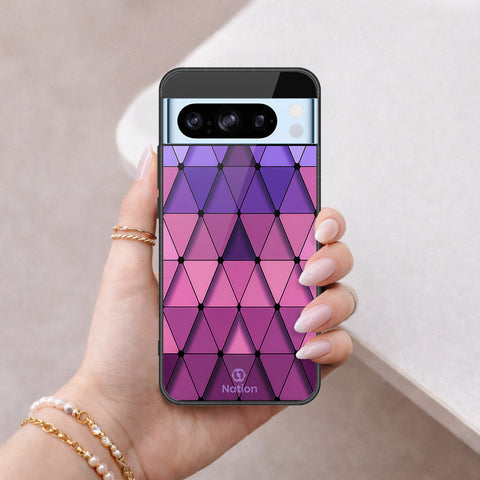 Google Pixel 8 Pro Cover - ONation Pyramid Series - HQ Ultra Shine Premium Infinity Glass Soft Silicon Borders Case