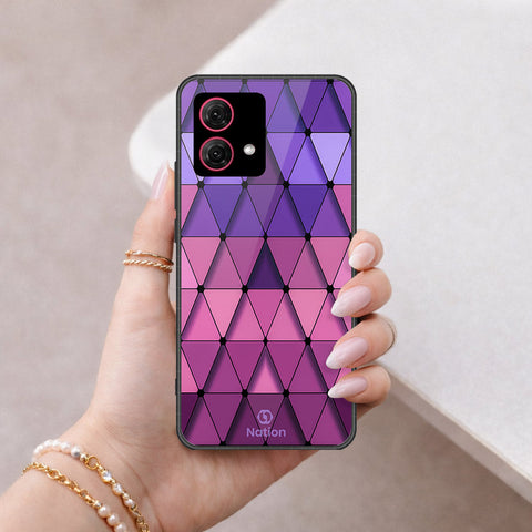 Motorola Moto G84 Cover - ONation Pyramid Series - HQ Ultra Shine Premium Infinity Glass Soft Silicon Borders Case