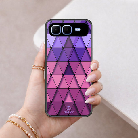 Infinix Smart 10 Plus Cover - ONation Pyramid Series - HQ Ultra Shine Premium Infinity Glass Soft Silicon Borders Case
