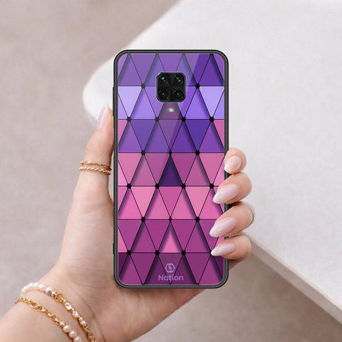 Xiaomi Redmi Note 9S Cover - ONation Pyramid Series - HQ Ultra Shine Premium Infinity Glass Soft Silicon Borders Case