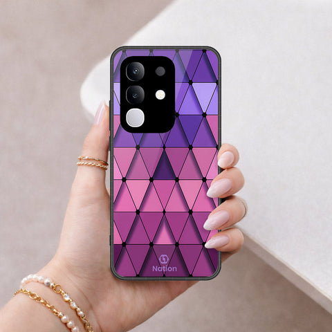 Vivo T4x Cover - ONation Pyramid Series - HQ Ultra Shine Premium Infinity Glass Soft Silicon Borders Case