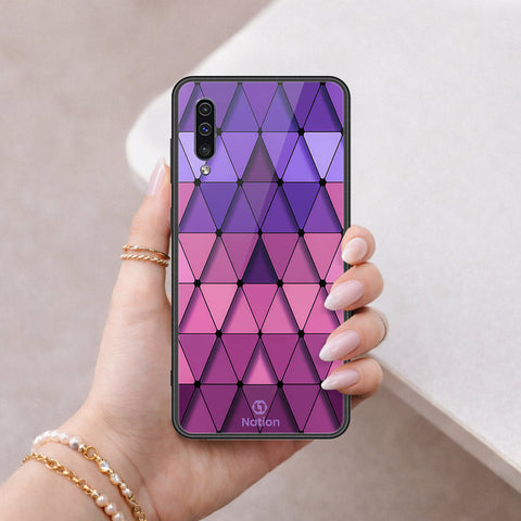 Samsung Galaxy A50s Cover - ONation Pyramid Series - HQ Ultra Shine Premium Infinity Glass Soft Silicon Borders Case