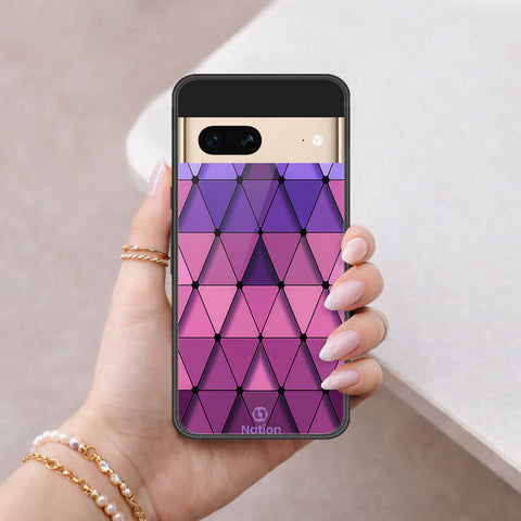 Google Pixel 7 Cover - ONation Pyramid Series - HQ Ultra Shine Premium Infinity Glass Soft Silicon Borders Case