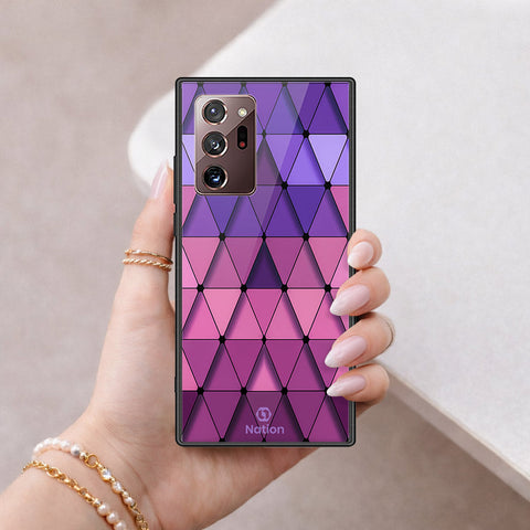 Samsung Galaxy Note 20 Ultra Cover - ONation Pyramid Series - HQ Ultra Shine Premium Infinity Glass Soft Silicon Borders Case