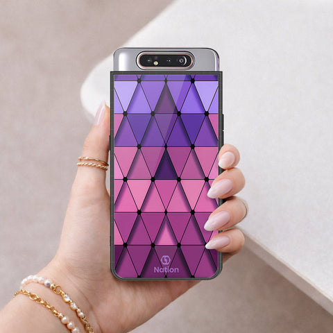 Samsung Galaxy A90 Cover - ONation Pyramid Series - HQ Ultra Shine Premium Infinity Glass Soft Silicon Borders Case