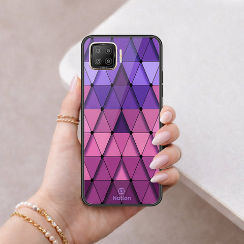 Oppo Reno4 Lite Cover - ONation Pyramid Series - HQ Ultra Shine Premium Infinity Glass Soft Silicon Borders Case