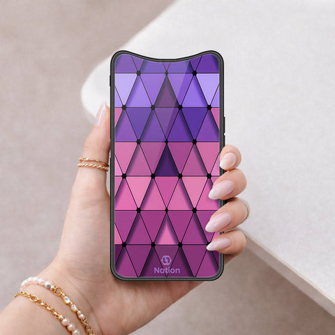 Oppo Find X Cover - ONation Pyramid Series - HQ Ultra Shine Premium Infinity Glass Soft Silicon Borders Case