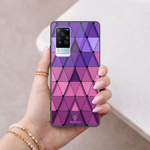 Vivo X60 Cover - ONation Pyramid Series - HQ Ultra Shine Premium Infinity Glass Soft Silicon Borders Case