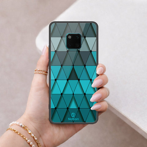 Huawei Mate 20 Pro Cover - ONation Pyramid Series - HQ Ultra Shine Premium Infinity Glass Soft Silicon Borders Case