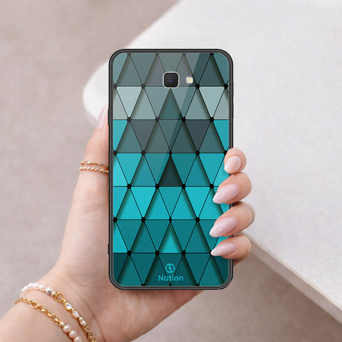 Samsung Galaxy J7 Prime Cover - ONation Pyramid Series - HQ Ultra Shine Premium Infinity Glass Soft Silicon Borders Case