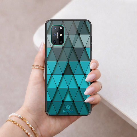 OnePlus 8T Cover - ONation Pyramid Series - HQ Ultra Shine Premium Infinity Glass Soft Silicon Borders Case
