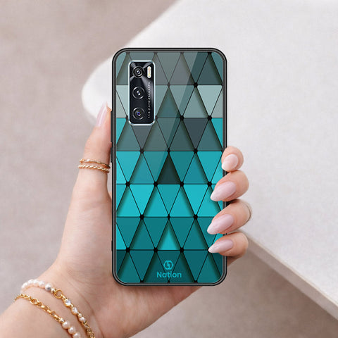 Vivo V20 SE Cover - ONation Pyramid Series - HQ Ultra Shine Premium Infinity Glass Soft Silicon Borders Case