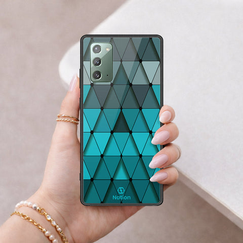 Samsung Galaxy Note 20 Cover - ONation Pyramid Series - HQ Ultra Shine Premium Infinity Glass Soft Silicon Borders Case