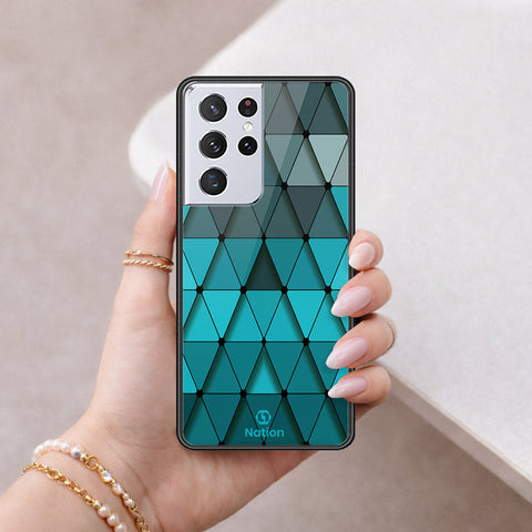 Samsung Galaxy S21 Ultra 5G Cover - ONation Pyramid Series - HQ Ultra Shine Premium Infinity Glass Soft Silicon Borders Case