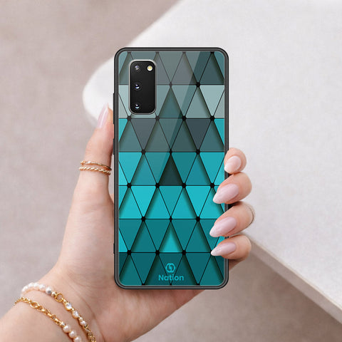 Samsung Galaxy S20 Cover - ONation Pyramid Series - HQ Ultra Shine Premium Infinity Glass Soft Silicon Borders Case