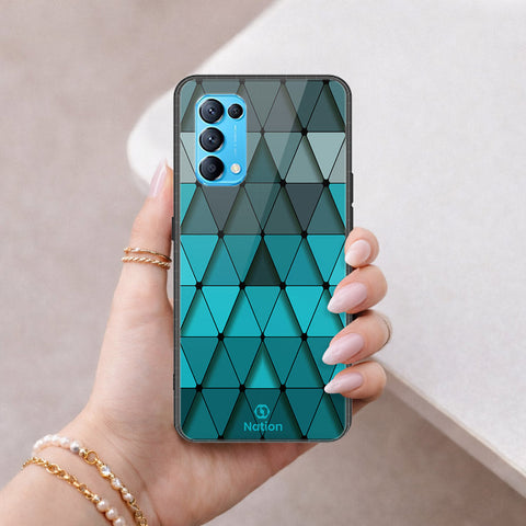Oppo Find X3 Lite Cover - ONation Pyramid Series - HQ Ultra Shine Premium Infinity Glass Soft Silicon Borders Case