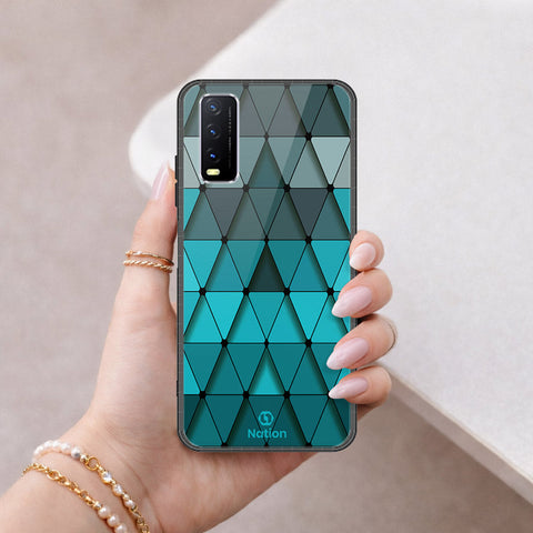 Vivo Y12s Cover - ONation Pyramid Series - HQ Ultra Shine Premium Infinity Glass Soft Silicon Borders Case