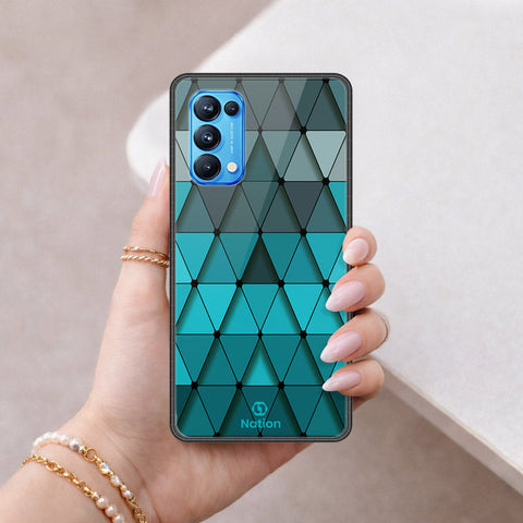 Oppo Reno 5 Pro 5G Cover - ONation Pyramid Series - HQ Ultra Shine Premium Infinity Glass Soft Silicon Borders Case