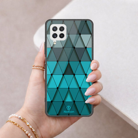 Samsung Galaxy A22 Cover - ONation Pyramid Series - HQ Ultra Shine Premium Infinity Glass Soft Silicon Borders Case