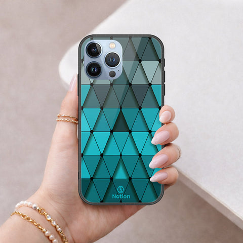 iPhone 13 Pro Max Cover - ONation Pyramid Series - HQ Ultra Shine Premium Infinity Glass Soft Silicon Borders Case