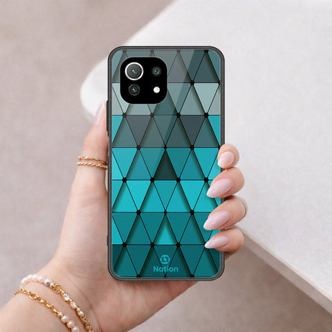 Xiaomi Mi 11 Lite Cover - ONation Pyramid Series - HQ Ultra Shine Premium Infinity Glass Soft Silicon Borders Case
